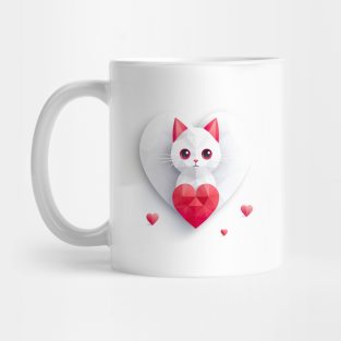 Cute vector cat with heart Mug